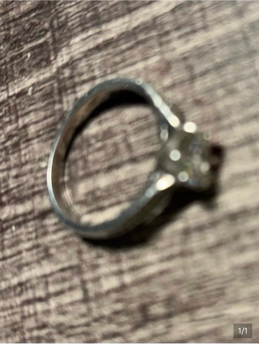 Sterling Silver Solitaire Engagement Ring with Clear Stone - Silver